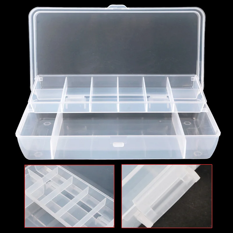 2 Layers Fishing Lure Compartments Storage Case Box Plastic Fish Lure Spoon Hook Bait Tackle Box Pesca Isca Fishhook Box jooyoo