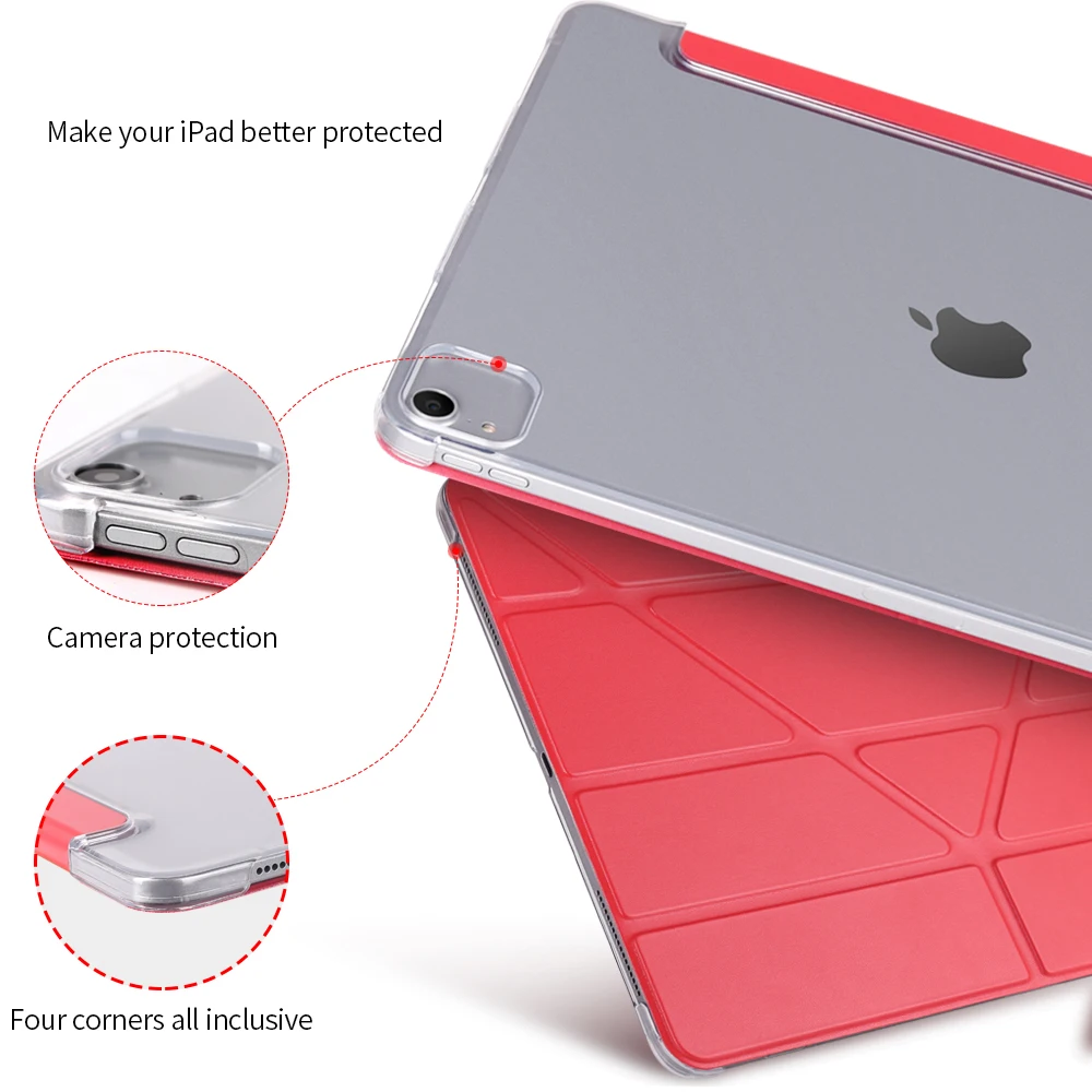 Чехол для iPad Pro 12 9 2020 4th Gen из искусственной кожи с многофункциональной подставкой