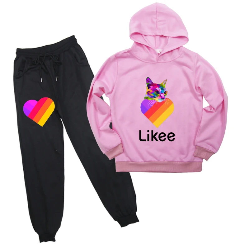 

Likee Sweatshirt Pants Suit Kids Hoodie Fashion LIKEE App Boys Girls Long Sleeve Hoodies Pullover Sportswear Tops for Children