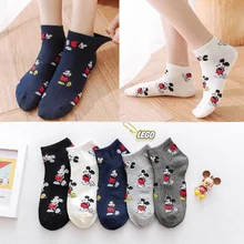 Осенне-зимние носки с принтом Микки Мауса Популярные в японском стиле Harajuku модные повседневные милые хлопковые носки с принтом животных Женские
