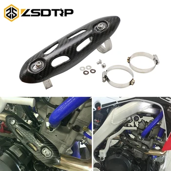 

ZSDTRP Motorcycle Dirt Bike Exhaust Muffler Pipe Carbon Fiber Black Heat Shield Cover