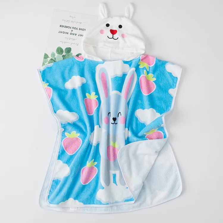 

Cute Cartoon Rabbit Modeling Bath Towel for Children's Comfortable Breathable Absorbent Bath Towel Anti-Cold Bathrobe Blankets