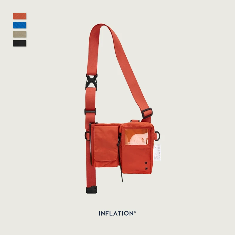 Инфляция дизайн ПВХ унисекс сумка через плечо уличная Съемная Мужская и женская прозрачная сумка через плечо 227AI2019 - Цвет: orange red