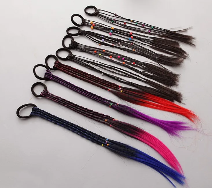 

Kids Handmade Wig Elastic Hair Band Dimensional Dolls Flowers Rubber Band Hair Accessories Headdress Headwear Girls Headband