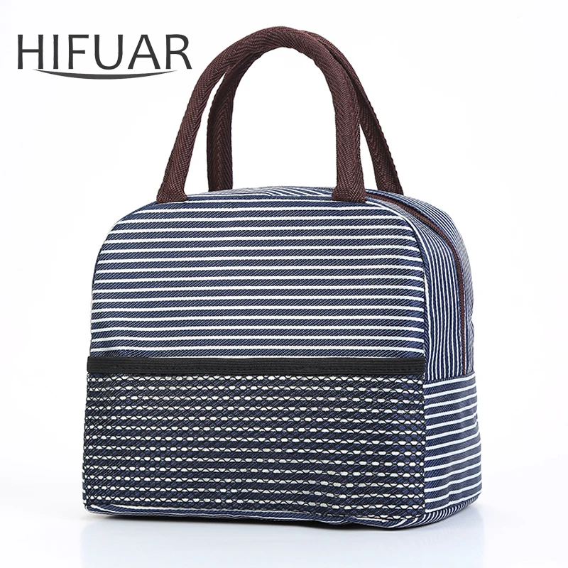 

Lunch Bag Large-capacity Multi-color Striped Spot Student With Aluminum Foil Lunch Bag Insulation Package