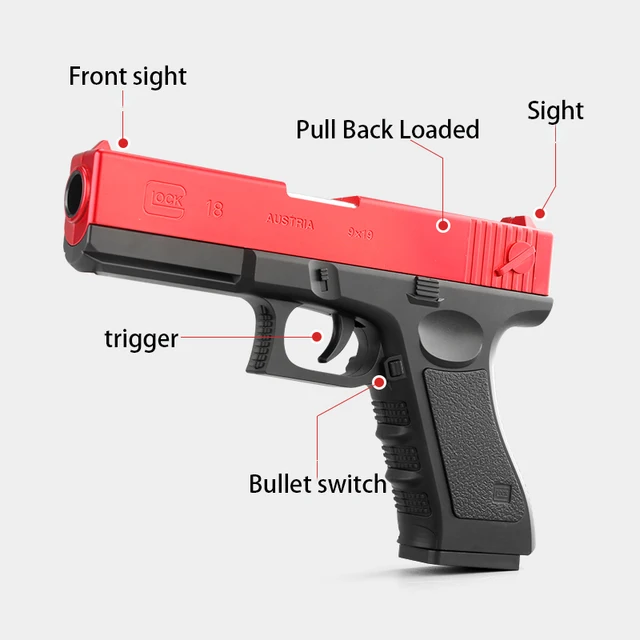 New Glock Toy Pistol Plastic EVA Foam Darts Bullets Gun Simulation Model Pistol Beginner Aim Train Handgun Air Gun Boys DIY Gift 5