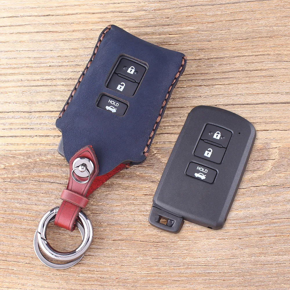 Чехол для ключей KEYYOU из натуральной кожи с дистанционным управлением для Toyota Camry Avalon RAV4 Хайлендер лэнд крузер Raplacement - Количество кнопок: 3 Кнопки