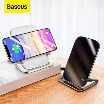 Baseus 15w qi carregador sem fio suporte qi carga rápida suporte do telefone multifuncional almofada de carregamento sem fio para iphone 11 pro samsung 1