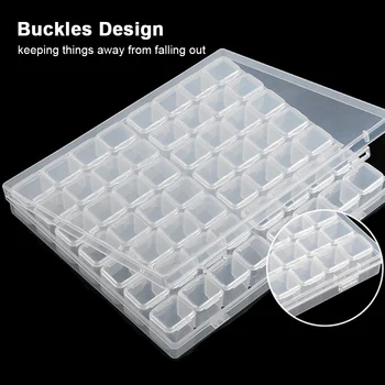

Beads Holder Transparent Organizer Containers Adjustable Plastic Storage Box for Jewelry Diamond Rhinestones Painting Embroidery