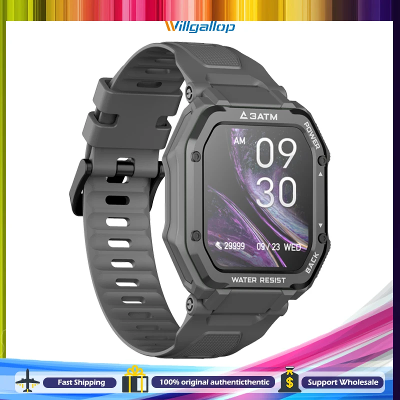 Willgallop C16 3ATM Waterproof Smart Watch 1.7 Inch Sport Tracker Wristband Men Swim diving Outdoor Smartwatch For Android IOS