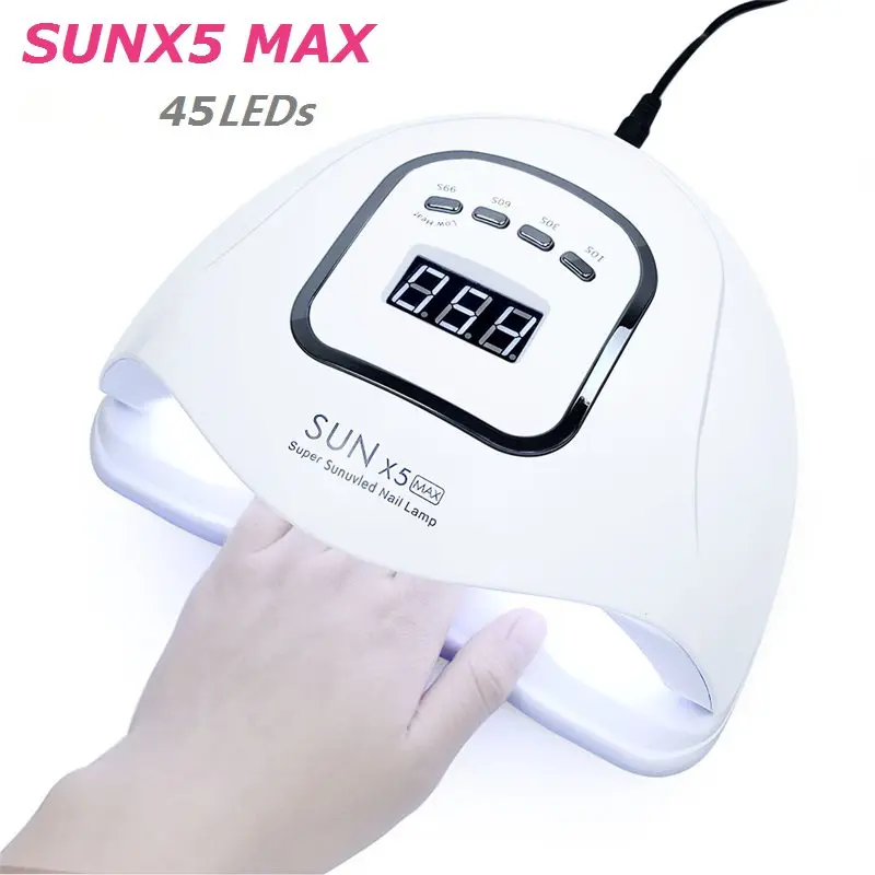 

80W Fast Curing Nail Gel UV Lamp Nail Dryer With LCD Display 10/30/60s Timer Smart UV LED Nail Lamp Manicure Art Tool SUNX5 Plus