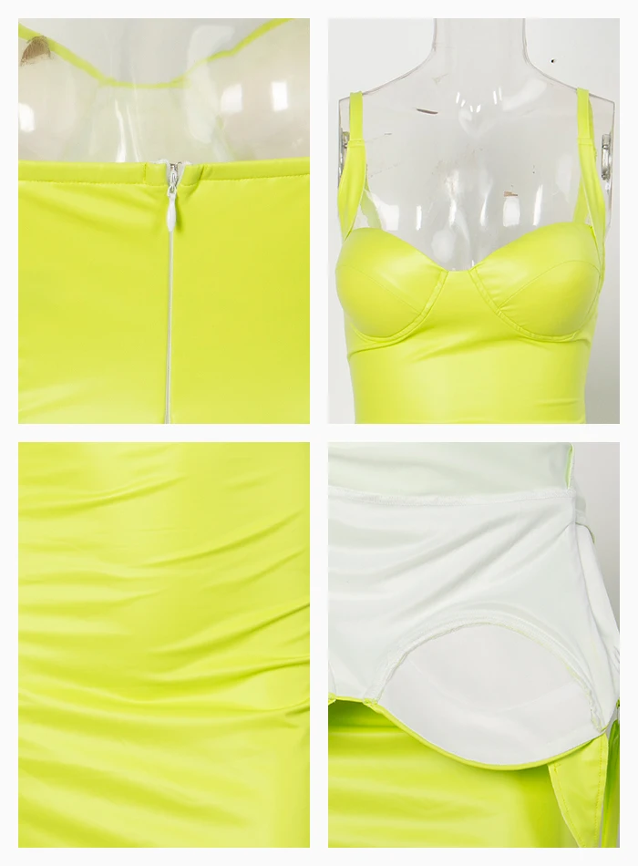 LOVE&LEMONADE, сексуальное ФЛУОРЕСЦЕНТНОЕ зеленое облегающее платье выше колена из эластичного полиуретанового материала, вечерние платья, LM81468-1