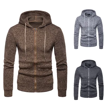 

Autumn Long Sleeve Fleece Men Hoodie Zip Plus Size Jacket Sweatshirt Jacket W03