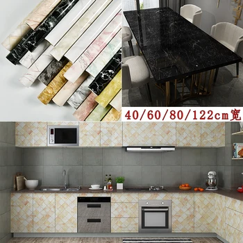 

80cmself-adhesive Kitchen oil stickers marble pattern waterproof cabinet stove countertop wallpaper desktop bathroom renovation