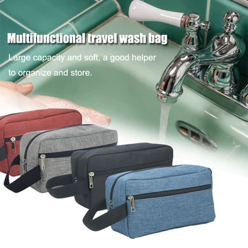 

Wear Resistant Storage Pouch Home Large Capacity Travel Makeup Organizer Hanging Waterproof Zipper Closure Cosmetic Bag Soft
