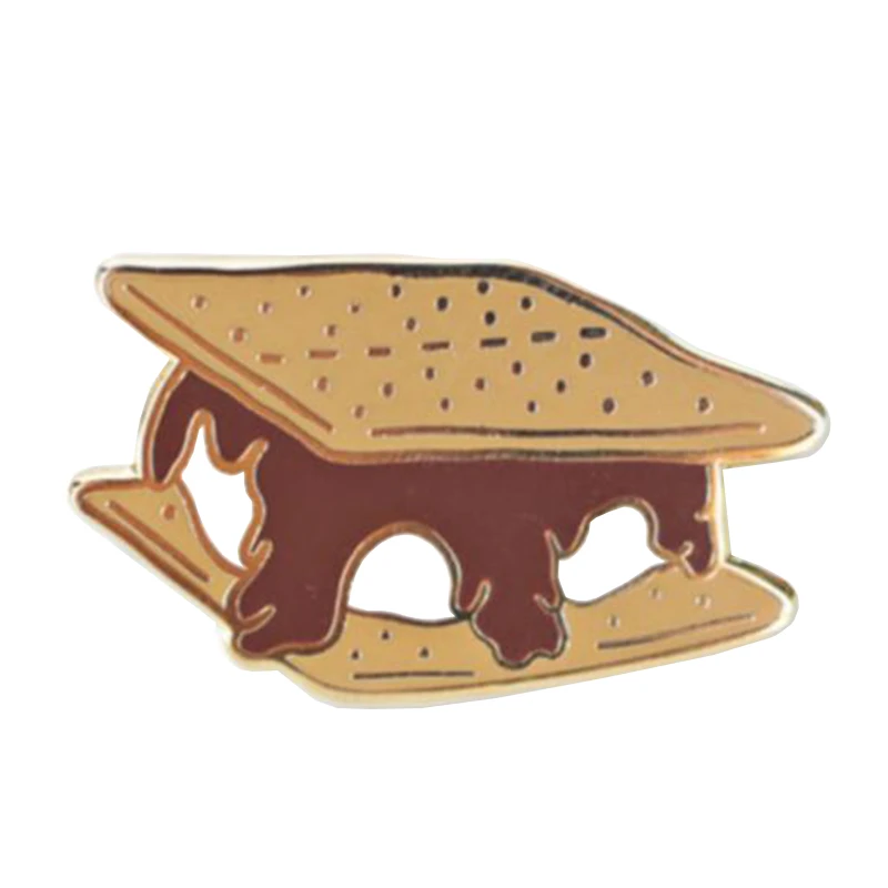 Marshmallow Chocolate Sandwich Biscuits enamel pin Graham Cracker