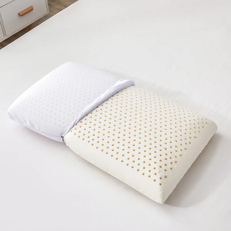 LISM TOP Quality Natural Latex Adults Bedding Vertebrae Massage Pillow Health Neck Bonded Head Care Memory Pillow 4