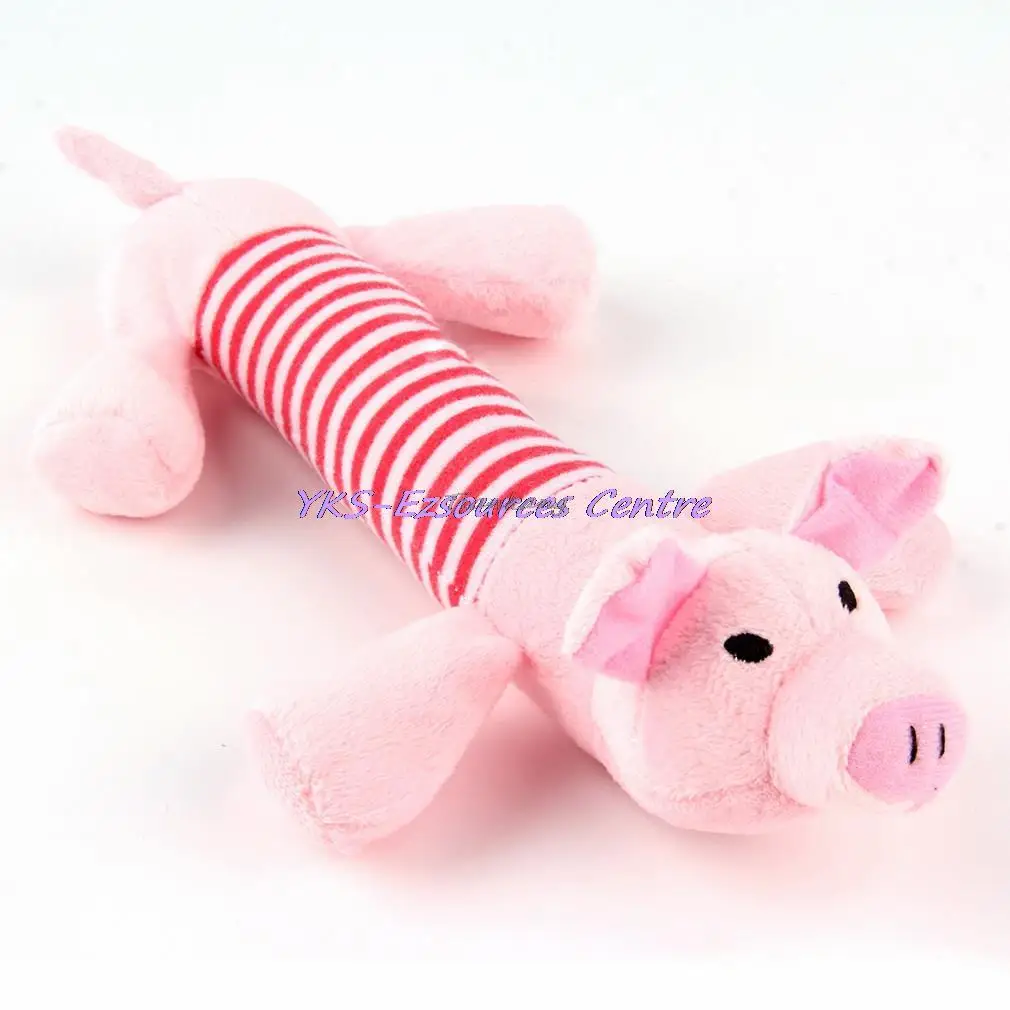 Pink Pig Новые игрушки для домашних собак жевательная игрушка-пищалка для щенков плюшевые игрушки звук утка свинья& игрушечный слон 3 вида конструкций по всему миру магазин - Цвет: Pink Pig