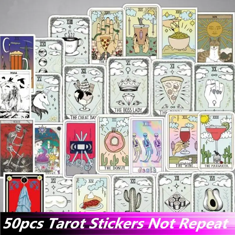 50 шт./упак. divination Card Tarot стикер s водонепроницаемый мотоцикл скейт телефон гитара ноутбук мотоциклетный костюм Стикеры - Цвет: T0108