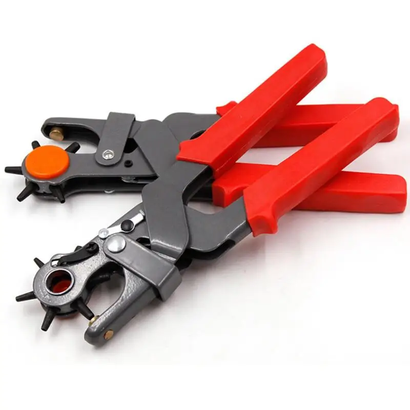New Strap Leather Hole Punch High Quality Carbon Steel Anti-Rust Clamp Body Manual Pliers Belt Punch Revolving DIY Hand Tools