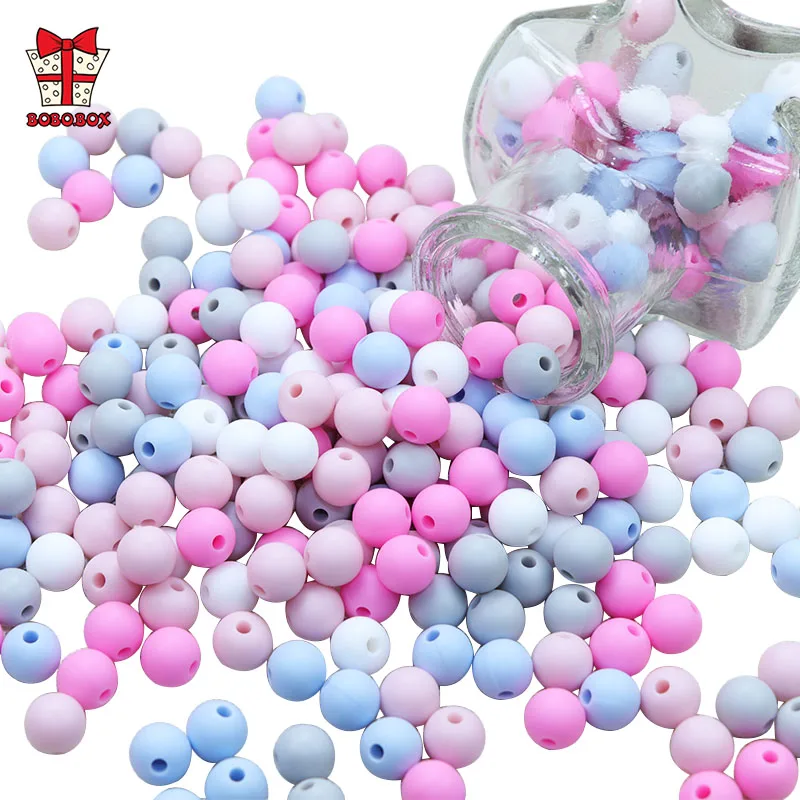 BOBO.BOX 20Pcs Silicone Beads 9MM Round Beads DIY Baby Pacifier Chain Pendant BPA Free Eco-friendly Baby Teether Toy Accessories 3