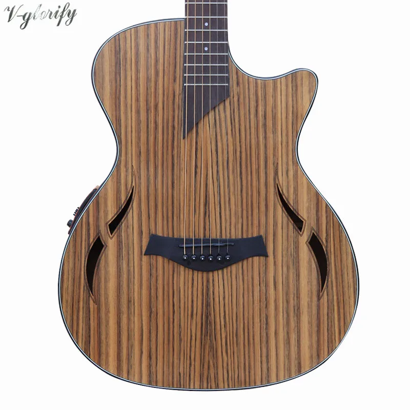 40 дюймов hickory деревянная электроакустическая гитара с эквалайзером тюнер хороший звук видео туристическая гитара РА подарок