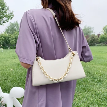 

Small Chain PU Leather Crossbody Bags For Women 2020 Summer Solid Color Simple Shoulder Handbags Female Travel Totes