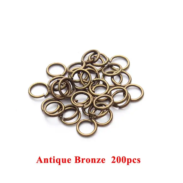 100-200pcs DIY Jewelry Findings Open Single Loops Jump Rings Split Ring for jewelry making Open Jump Rings Connectors Wholesale Antique Bronze