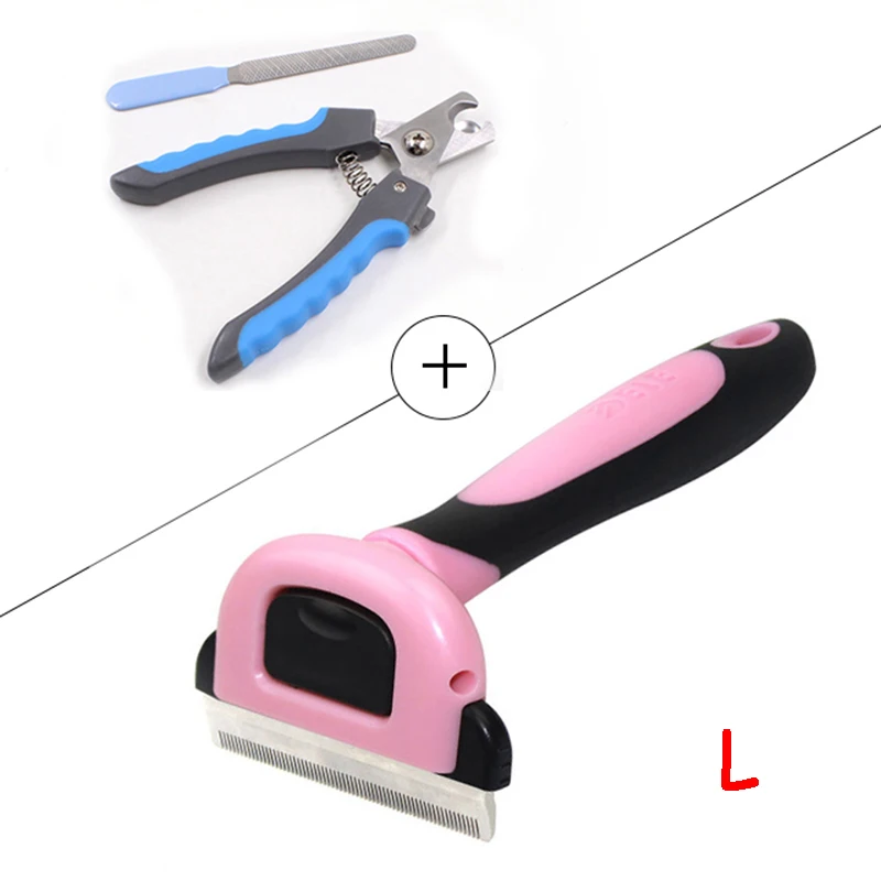 PBCombL nailclippers Новая расческа для ухода за собакой, набор кистей для кошек, кусачки для ногтей из нержавеющей стали, расческа для домашних животных, набор инструментов для ухода за волосами для собак, кошек - Цвет: PBCombL nailclippers