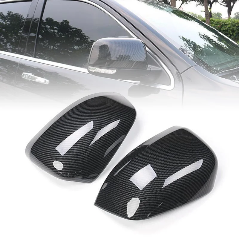 

Carbon Fiber Style Sides Mirrors Rearview Trim Cover For Grand Cherokee 14-18