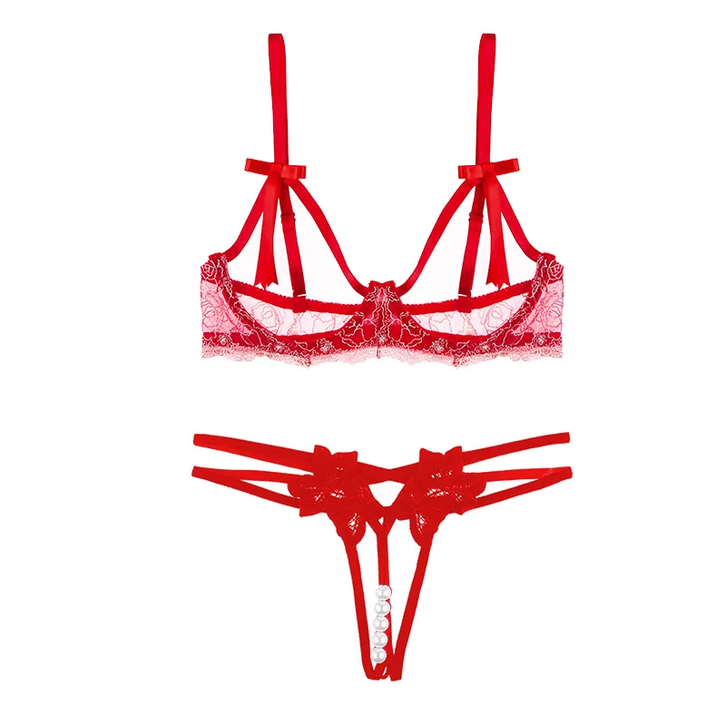 

Sexy and fun underwear, unique beaded design, sexy underwear, massage pearl temptation three-point suit (EBMSALV)