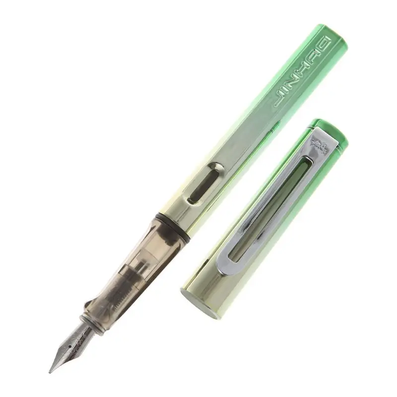 Jinhao 599-A модная перьевая ручка бизнес-студенческий средний тонкий перьевой инструмент для каллиграфии и офиса - Цвет: Colorful green