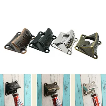 

Bottle Opener Vintage Stainless Steel Wall Mounted Wine Beer Opener Tool Bar Drinking Accessories Home Party Supplies Durable