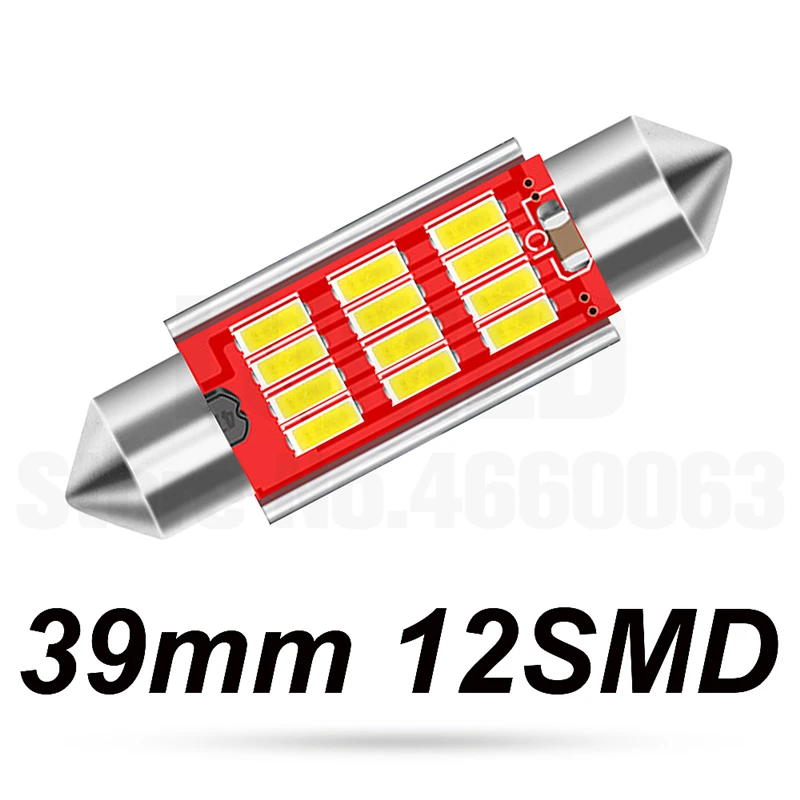 39mm 100x гирлянда C5W Автомобильный светодиодный светильник 31 мм 36 мм/39 мм/41 мм CANBUS LED 10 12 Светодиодный 4014 SMD Интерьер Чтение Потолочные плафоны - Испускаемый цвет: 39mm