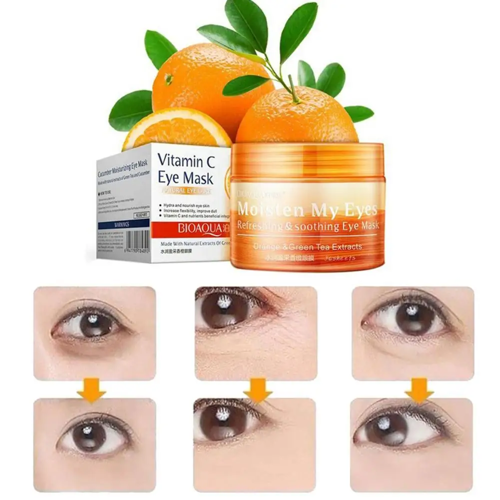 36 шт/бутылка BIOAQUA Orange увлажняющая маска для глаз Освежающая Успокаивающая питающая увлажняющая мягкая уход за кожей патчи для глаз Уход за глазами