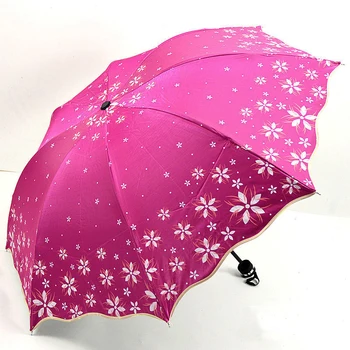 

2020 New Arrival Flowers Glitter Umbrella Rain Fashion Color Changing Girl Umbrellas Women Rain Beautiful Blossom Paraguas SP080
