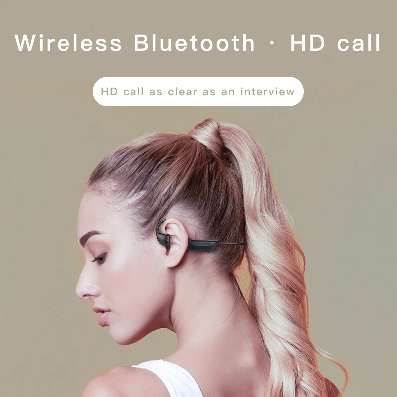 Wireless Bluetooth Earbuds 5 0 Bone Conduction Ear Waterproof Stereo Motion Ear mounted Bluetooth Headset
