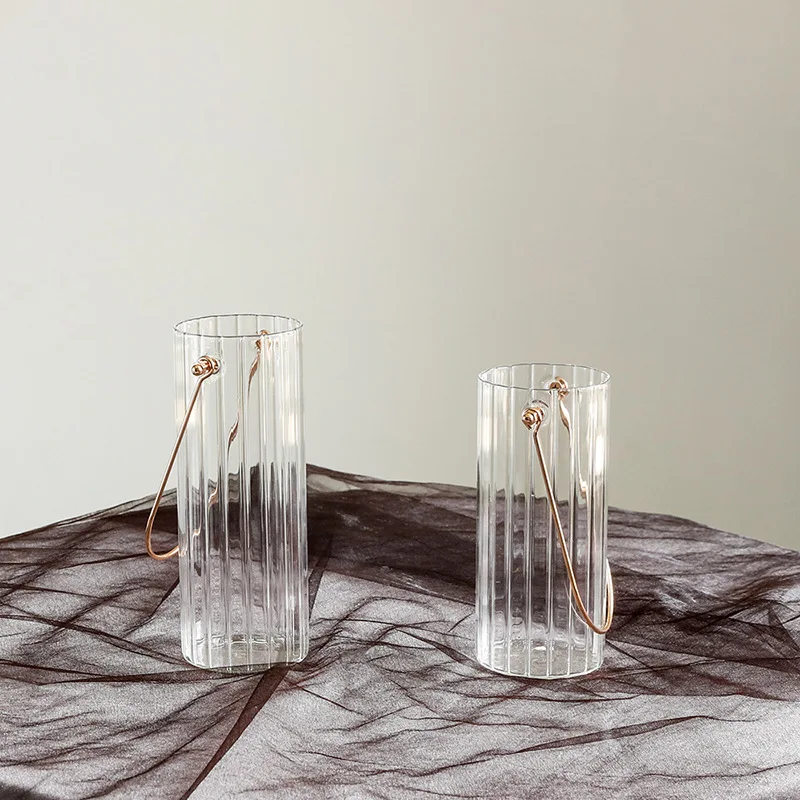 Large Glass Vases Plant Bottle Tabletop Chinese Vase Flower Crystal Nordic Decoration Living Room Flower Modern Home Decorative