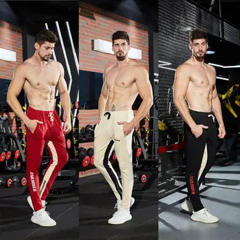 

Hot Sale Mens Slim Fit Tracksuit Sport Pants Fashion New Skinny Jogging Joggers Sweatpants Long Trousers