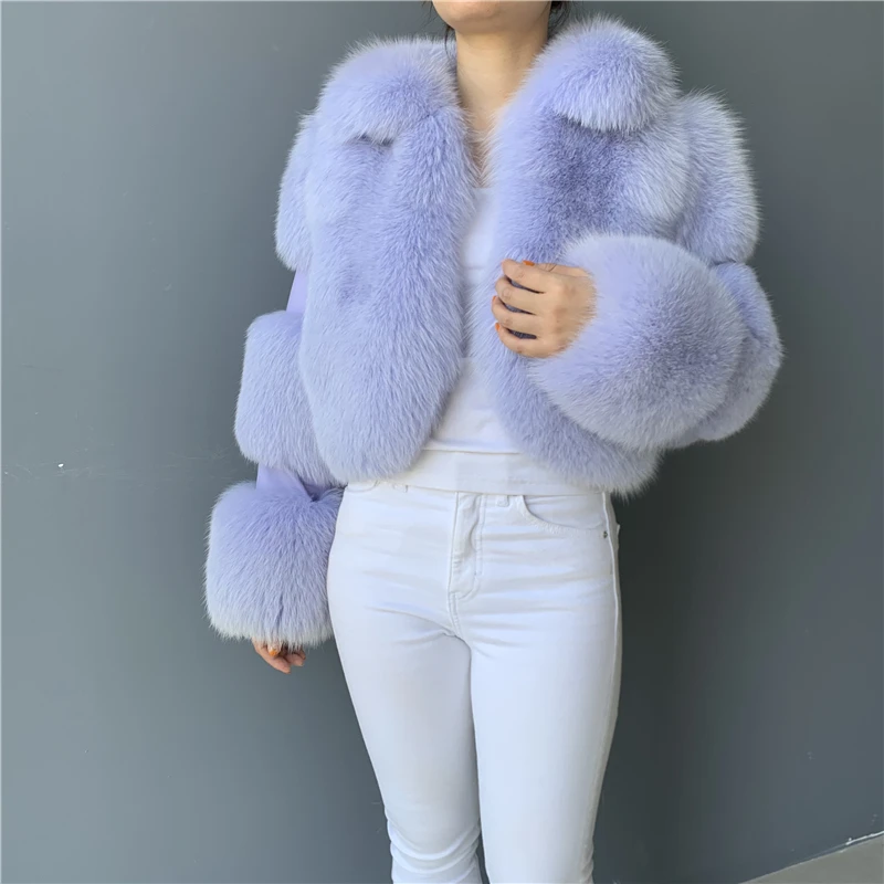 Женское меховое пальто, зимнее пальто из натурального Лисьего меха, женские куртки из белой лисы, короткая одежда из натурального меха