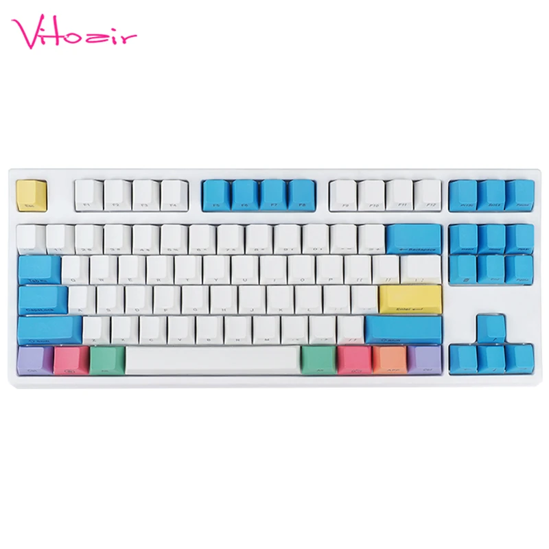 

vitoair chalk pbt keycap for mechanical keyboard 108 keys top side printed keycaps keys