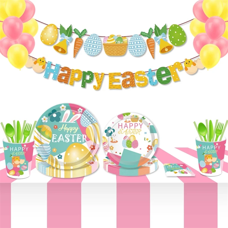 Easter Decoration Dinner Dessert Plate Party Decoration Disposable