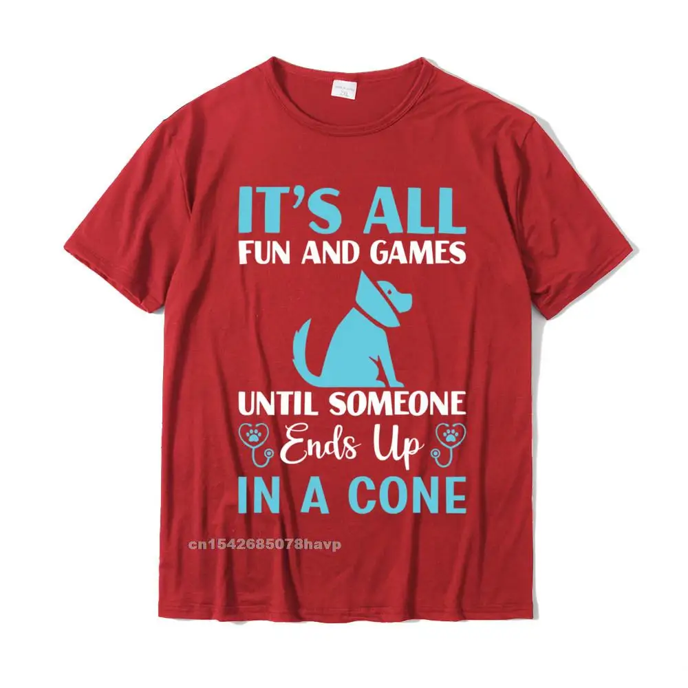 Printing Printed On Short Sleeve Tees Summer/Fall O-Neck 100% Cotton Mens T Shirts Printed On T Shirt 2021 Popular Its All Fun Funny Vet Tech Veterinarians Vet Student Gift Sweatshirt__2489. red