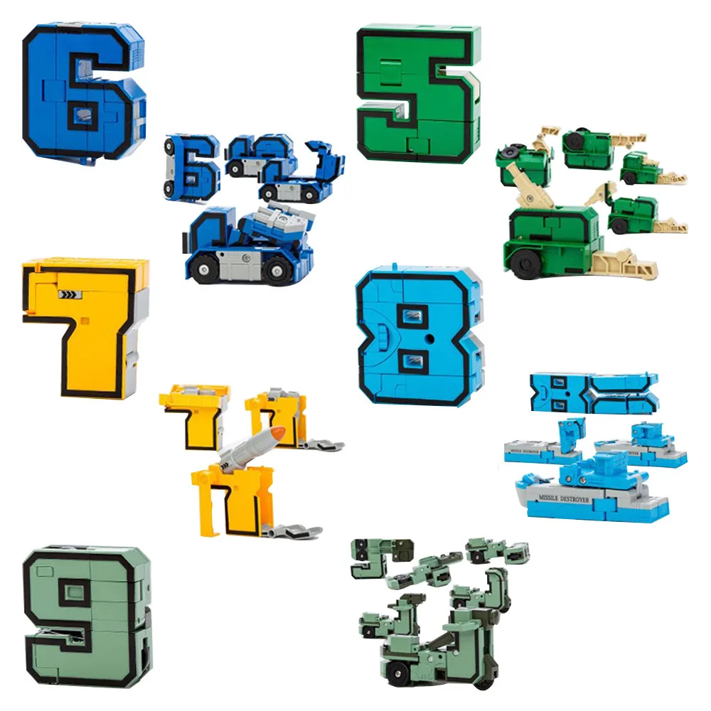 

New Music New Goood Building Blocks 2806 with Numbers Transformation Toy Child Robot Transformation Jingang Toy