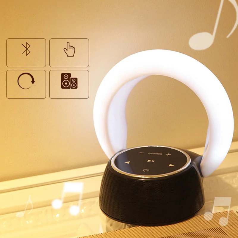 White Мини Bluetooth динамик USB беспроводной Bluetooth Сенсорный Звук Свет светодиодный беспроводной портативный музыкальный сабвуфер небольшой динамик со светом - Цвет: White