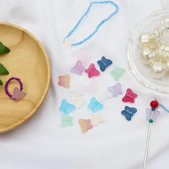 

40pcs Glass Butterflies Pendants DIY Hairpin Accessories Butterflies Charms