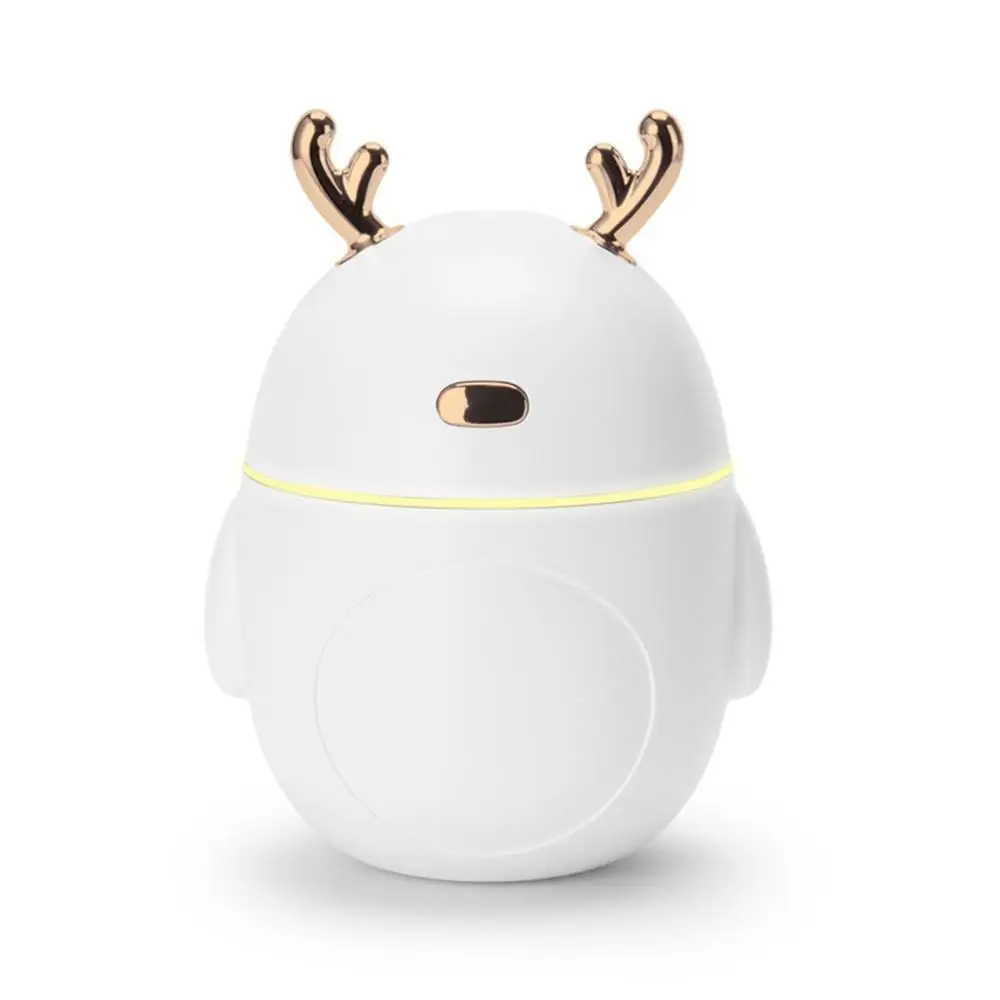 

Mini Exquisite USB Light Humidifier Portable Antler Penguin Humidifier Air Aroma Diffuser White Small Charging Portable