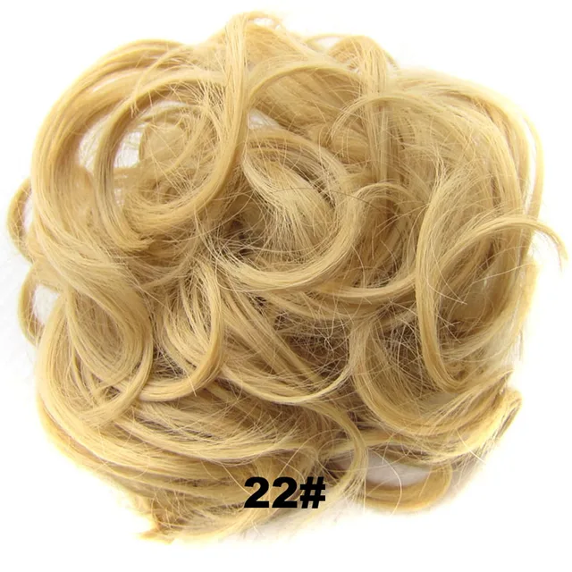 Jeedou Messy Chignon Donut Hair Bun Pad Elastic Hair Rope Rubber Band Synthetic Hairpiece Gary Brown Color 22