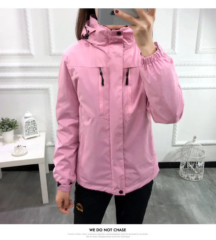 

Raincoat Jacket Two-Piece Set Men's New Style Outdoor Mountain Climbing Skiing Sports Clothing plus Velvet Warm Three-in-One Rai