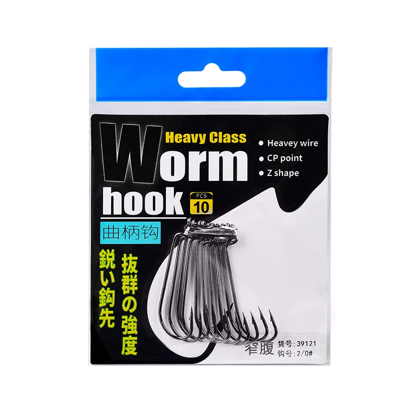 PROBEROS 10pcs/lot Fishing Hooks 6#-5/0# Narrow Crank Bass Hooks Carbon  Steel Single Worm Hooks Sharp Barbed Fishhooks Fishing - AliExpress